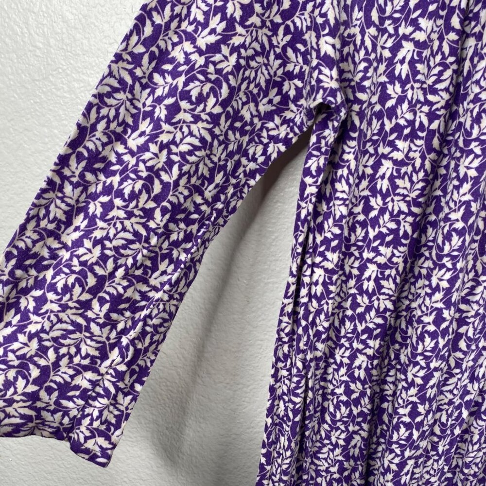 Eileen West Nightgown Women's Purple Floral Sweetheart Neck Modal Grandma Size M - Picture 8 of 12
